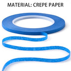 2 Pack 1/4" inch x 60yd Blue Painters Tape Easy Removal Thin Narrow Finishing Masking Tape Painting Tape Wall Tape, No Residue and Good Adhesive (0.25 in 6MM)