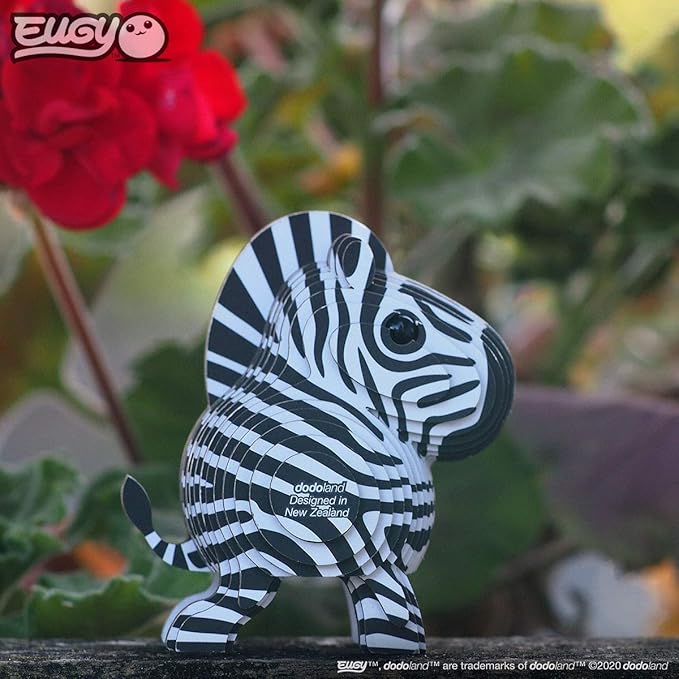 Eugy Zebra 3D Puzzle, 26 Piece Eco-Friendly Educational Toy Puzzles for Boys, Girls & Kids Ages 6+