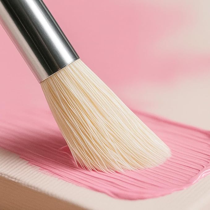 Wooden Stencil Brushes Natural Stencil Bristle Dome Art Painting Brushes Wood Paint Template Brush for Painting On Stencil Projects, Card Making, DIY, Crafts and Acrylic Oil Watercolor Painting(6pcs)