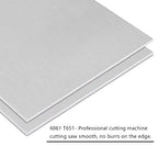 6061 T651 Aluminum Sheet Metal 12" x 12" x 0.04"(1mm) Flat Plain Thin Aluminum Sheet Plate Covered with Protective Film, Heat Treatable Rectangle Aluminum Metal Plate for Crafting, Industrial