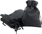 Palmhomee Pack of 25 Burlap Gift Bags with Drawstring Linen Jewelry Pouches Wedding Hessian Jute Bags for Birthday Jewelry and Treat Pouches Party Wedding Favors Gift Art and DIY Craft   (4x5.6 Inch, Black)