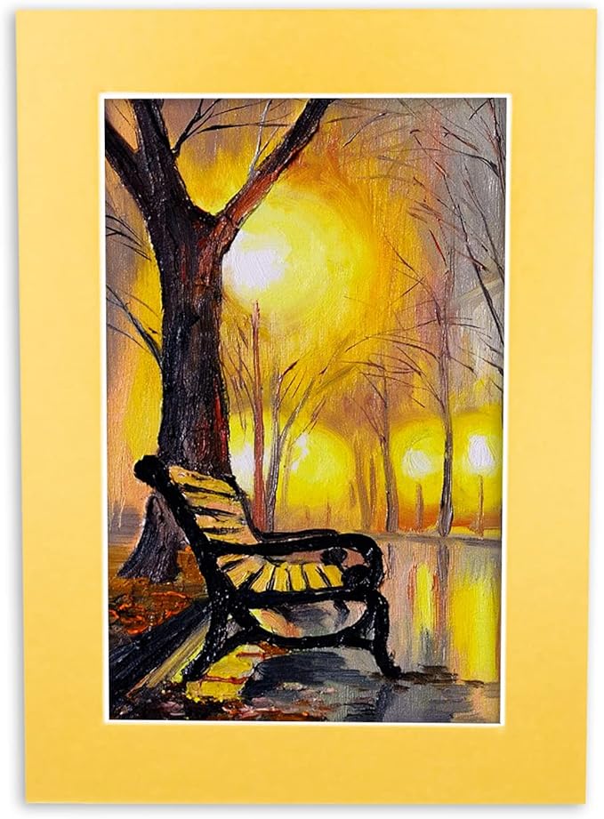 5.5x8.5 Mat for 8.5x11 Frame - Precut Mat Board Acid-Free Metallic Gold 5.5x8.5 Photo Matte For a 8.5x11 Picture Frame, Matboard for Family Photos, Show Kits, Art, Picture Framing, Pack of 1 Mat