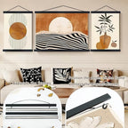 Artmag Magnetic Poster Hanger Frame, 19x19 19x13 19x25 Light Wood Wooden Magnet Canvas Artwork Print Poster Hangers Frames Hanging Kit (Black, 19")