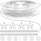 Jishi 33ft Silver Snake Chain 1.2mm Jewelry Making Chains for Necklace Bracelet DIY Jewelry Supplies Findings - Silver Plated Round Snake Cable Chain Link Roll w/Lobster Clasps, Cord Ends & Jump Rings