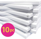 PHOENIX Stretched Canvas for Painting 8x10 Inch/10 Value Pack, 8 Oz Triple Primed 5/8 Inch Profile 100% Cotton White Blank Canvas, Artist Framed Canvas for Oil Acrylic & Pouring Art