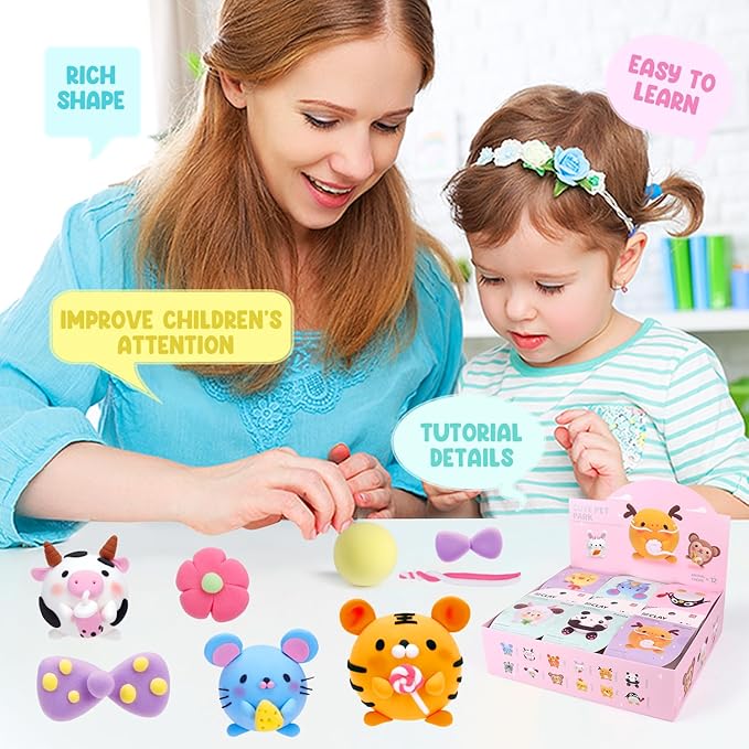 Air Dry Clay Kits - Modeling Clay for Kids, Ultra Light & Soft, Safe & Non-Toxic, DIY Airdryclay Kit with Sculpting Tools and Tutorials, Creatible Art Crafts Toys Gifts for Boys Girls