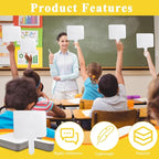 10 Pcs Dry Erase Answer Paddle, 10 x 8 Inch Auction Paddles with Markers and Erasers, Handheld White Board with Handle for Teaching Meeting Bidding Voting Games (Double Sided)