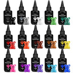 JDiction 15 Colors UV Resin, Odorless Hard Solid Colored UV Resin for Jewelry Making, Casting and Coating, Crafts and Decoration(20g Each)