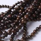 45PCS 8MM Natural Bronze Stone Beads Round Loose Stone Beads for Jewelry Making DIY Energy Stone Healing Power Bracelet 15"