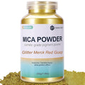 Mica Powder,7.05OZ（200g）,Glitter Merck Red Gold Mica Powder Pigment for Epoxy Resin，Lip Gloss，Car Paint，Dye，Soap Making，Nail Polish,Epoxy Resin,Candle Making,Bath Bombs