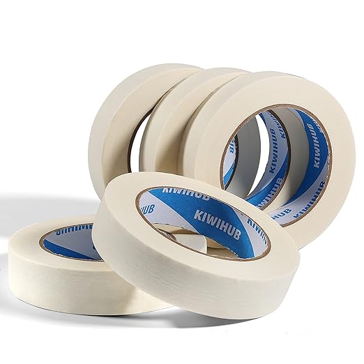 White Painters Tape,1" x 60 Yards x 5 Rolls (300 Yards Total) - Medium Adhesive Masking Tape for Painting,Labeling,DIY Crafting,Decoration and School Projects