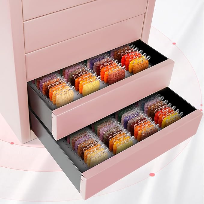 2 Pack PVC Foam Board Inserts for Drawer, Embroidery Floss Storage Organizer-Holds 216 3mm Bobbins, Embroidery Thread Holder for Cross Stitcher Storage(Bobbins are Not Include)
