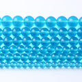 60pcs 6mm Topaz Blue Crystal Glass Beads Round Loose Spacer for Jewelry Making DIY Bracelet Necklace Healing Power Stone (Blue Crystal Glass, 6mm)