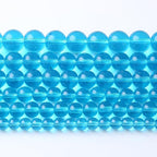 60pcs 6mm Topaz Blue Crystal Glass Beads Round Loose Spacer for Jewelry Making DIY Bracelet Necklace Healing Power Stone (Blue Crystal Glass, 6mm)