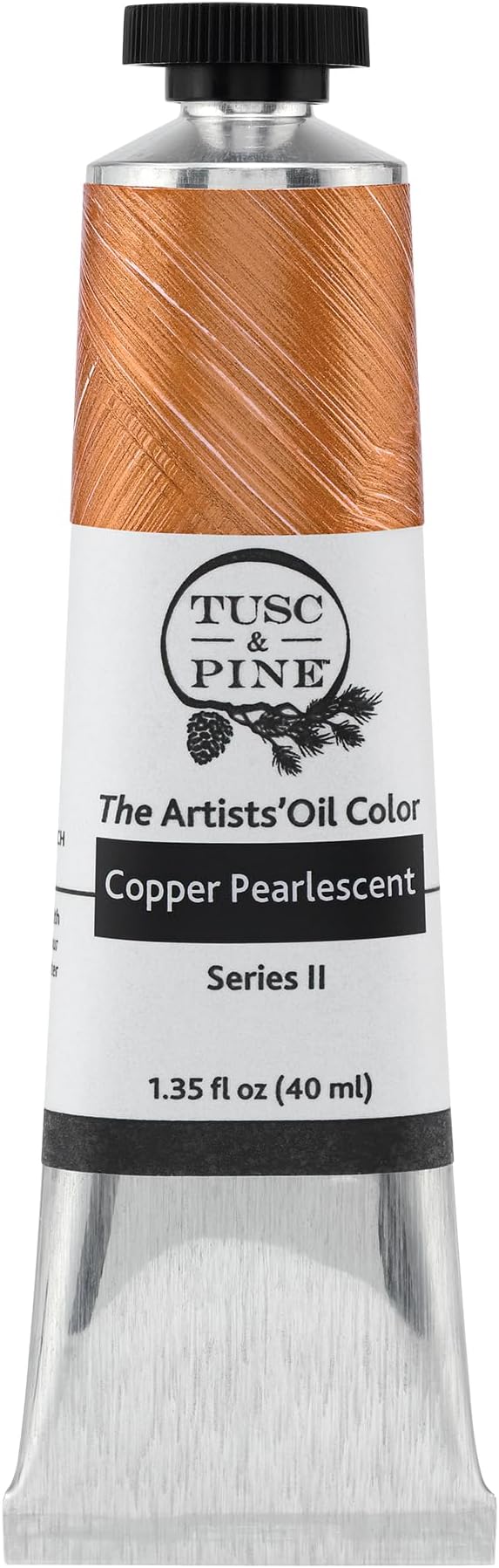 Tusc & Pine Artist Oil Paint - Copper Pearlescent, 40 ml, Non-Yellowing, Rich & Creamy Consistency, Maximum Pigment Load, Small Batch Milled Oil Paints Made in the USA for Professional Artists