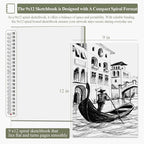 Sketch Book 9x12 inch, Pack of 2 (Total 200 Sheets) Spiral Bound Sketchbook, 68 lb/100gsm Artist Sketch Pad, 100 Sheets Each, Sturdy Acid Free Drawing Paper, Suitable for Adults & Teens