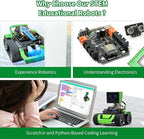 Robobloq Qoopers 6 in 1 Programming Robot Building Kit with Remote Control, LED Martrix, Ultrasonic Sensor etc. for Scratch Arduino Python Learning, Coding Toy for Kids