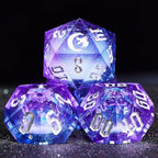 Dark Moon Liquid Core DND Dice Set for Role Playing Games, Polyhedral Dungeons and Dragons Dice Set with Gift Box, Full Liquid Core Resin Sharp Edge D&D Dice Set (InkBlueDice)