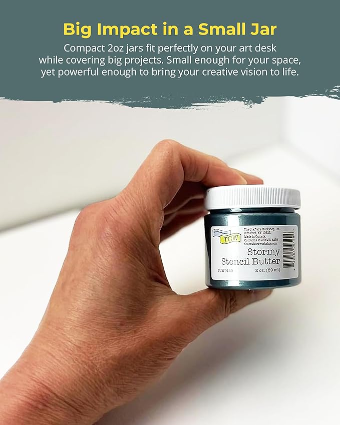 The Crafter's Workshop Stencil Butter - Beach House Acrylic Paint Set - Boutique Metallic Texture Paste for Art, Canvas, Journals, & Cards - 4 x 2oz Jars