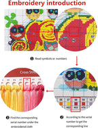 Joyhoor Cross Stitch Kits for Beginners Stamped Cross-Stitch Supplies Needlework preprint Embroidery Kits for Adults DIY Needlepoint Kits Embroidery Patterns 11CT-Rural hot air Balloon 16x20 inchs