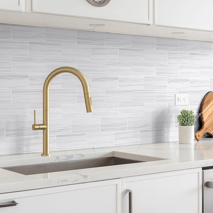 100 Pieces Peel and Stick Backsplash for Kitchen, 3" x 6" PVC Subway Tile 2025 Upgraded Dolomite Star Gray Backsplash Stick on Tile Elevate Kitchen Fireplace RV