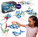 Clixo Ocean Creatures Pack - Glow-in-The-Dark Magnetic Building Toy - 24 Flexible Magnet Pieces for Underwater Adventure. Imaginative STEM Toy. Screen Free Kids Gift & Travel. Ages 6+ [New]