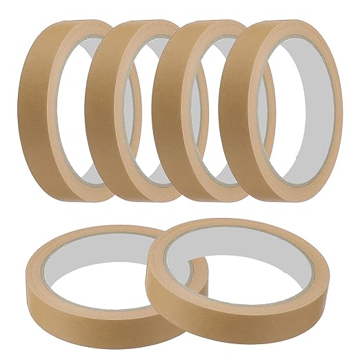 MECCANIXITY Masking Tape 0.7 Inch x 21 Yard Painter's Tape Brown Paint Tapes for DIY Crafts Arts Drawing Decoration Labeling Car Painting Artist Teachers, Pack of 6