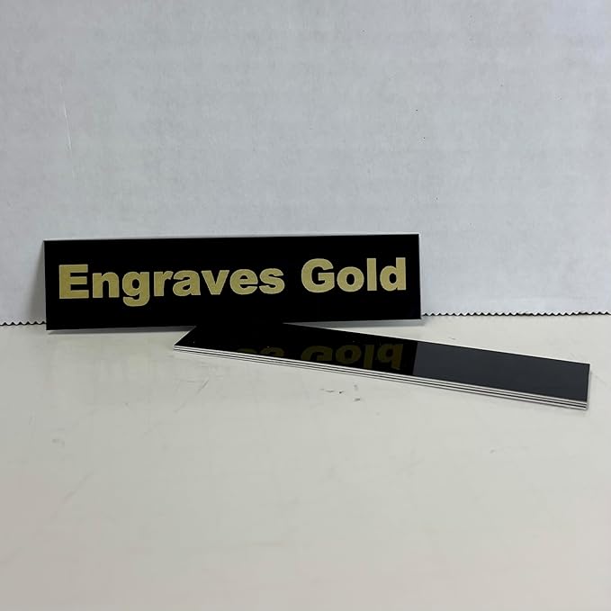 Blank Metal Plates for Laser Engraving - 4 Pack | Aluminum Sheets 0.020" Thick | CO2, Diode, Fiber Laser Compatible | Multiple Sizes & Colors (Black (engraves gold), 1x6.25 inch)