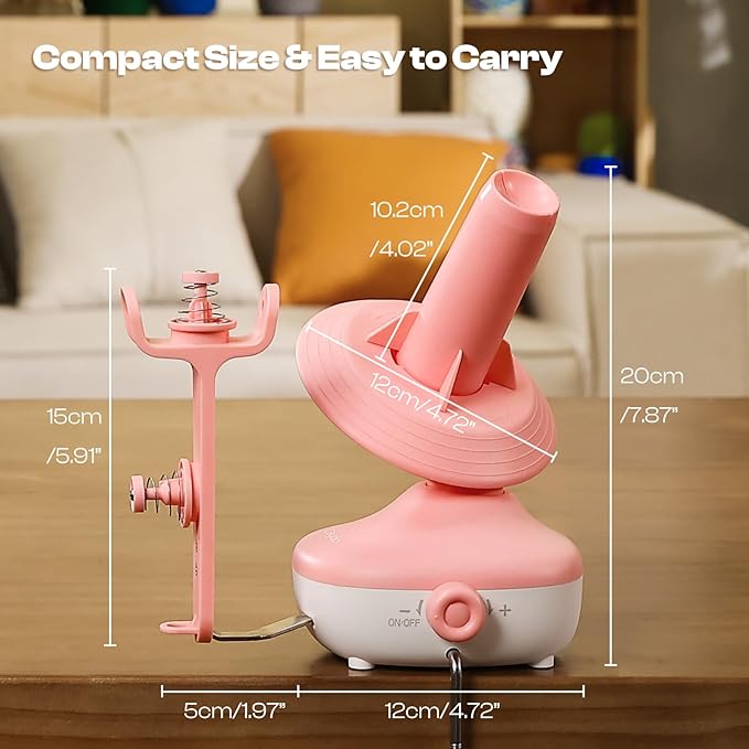 Caydo Yarn Winder, Electric Yarn Ball Winder Mini, Automatic Yarn Cake Winder with Sufficient Tension, Compact 7oz Yarn Winder for Crocheting Stepless Speed Yarn Spinner, Ideal for Crochet Enthusiasts
