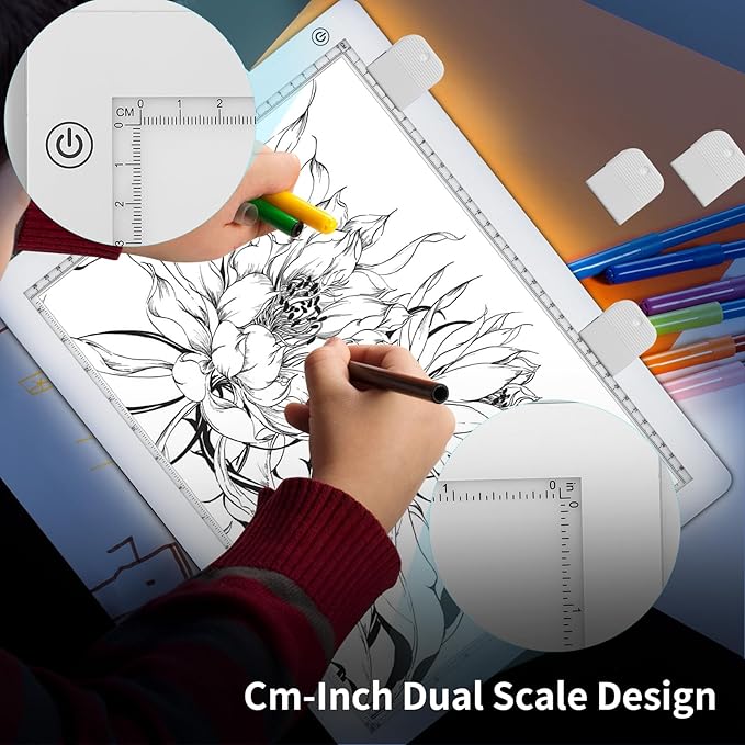 A3 LED Light Box for Tracing, elice Artist Drawing Lightbox Light Table Light Pad Light Copy Board, Up to 8000 Lux Super Bright Lightpad for Cricut Weeding Vinyl, Diamond Painting, Sketching (White)