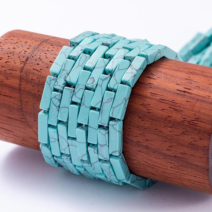 Natural Blue Turquoise Rectangle Tube Beads 4x13mm 38cm/str Loose Semi Gemstone Stone Beads for Making Bracelets Necklace Earrings