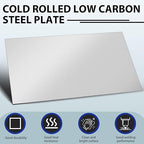 1 Pcs 16 Gauge 24 x 48 Inch Metal Steel Sheet Steel Plate Mild Carbon Cold Rolled Square Weldable Metal Panels for Outside Industrial DIY Use Projects Weld Accessories
