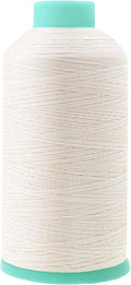 Mandala Crafts Bonded Nylon Thread Off White Heavy Duty Sewing Threads - 2843 YDs Size 46 210D T45 Tex 45 Thread for Leather Jeans Weaving Outdoor Marine Upholstery Threads