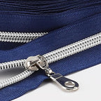 The Yards 10 Yards Bulk Navy Blue Nylon Coil Zipper with Silver Teeth - Replacement Sewing Zipper with 10PCS Sliders for DIY Sewing Craft Bags