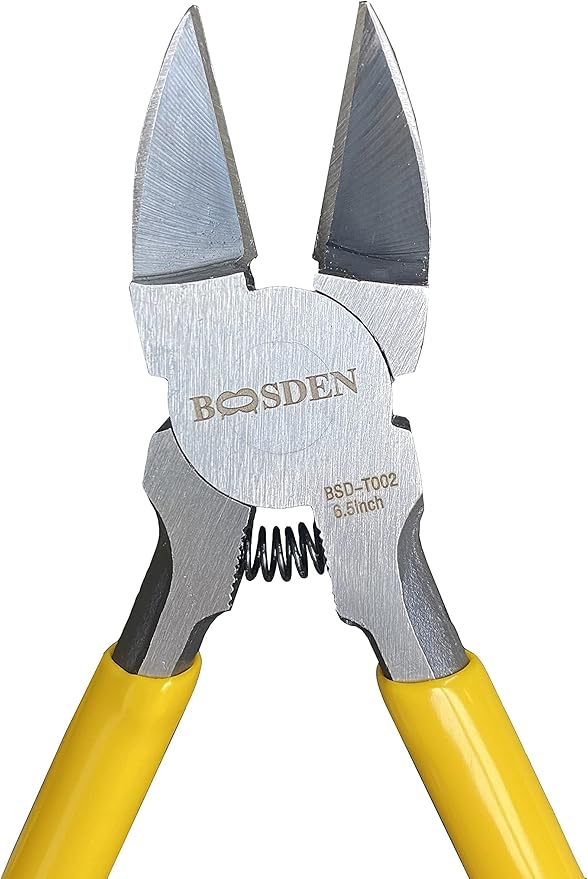 BOOSDEN 6.5" Wire Cutters, 2 Pack, Precision Side Cutter, Spring Loaded Cutting Pliers, Dikes for Artificial Flowers & Crafting