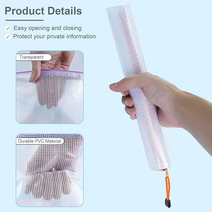32pcs Mesh Zipper Pouch Bags, 8 Sizes, 8 Colors Zipper Pouches for Organizing, Board Game Storage, Travel, School Office