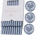 Grey Blue Wax Seal Sticks 20pcs, Glue Gun Sticks for Seal Stamp, Premium Sealing for Envelope Letter Wedding Invitation Craft Adhesive, Great Gift Ideas (Mini Size)