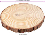 JEUIHAU 10 PCS 6.7-7 Inches Natural Wood Slices with Holes, Unfinished Predrilled Wooden Circles Tree Bark Slice, Blank Wooden Log Circles for DIY Crafts, Arts Wood Slices, Christmas Ornaments