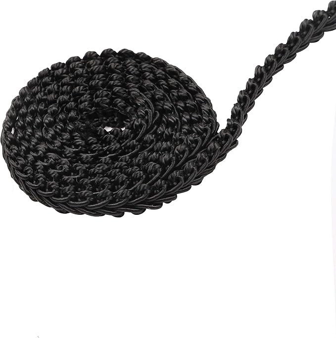 BEL AVENIR Braid Trim 1/2 inch 13.6 Yards French Gimp Basic Sewing Polyester DIY Crafts Costume Home Decorative (Black)