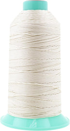 Mandala Crafts Bonded Nylon Thread Off White Heavy Duty Sewing Threads - 415 YDs Size 346 210D T350 Tex 350 Thread for Leather Jeans Weaving Outdoor Marine Upholstery Threads