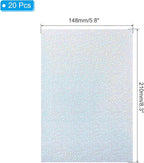 PATIKIL 8.3x5.8" Holographic Sticker Paper, 20Sheets A5 Polypropylene Self-Adhesive Transparent Waterproof Laminate Overlay Film for Photo Cards Scrapbook Decorations, Little Circle
