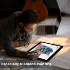 HIUKCOLED A4 Light Tracing Box with 4 Pcs Clips, Stepless Adjustable Brightness Ultra-Thin Light Pad, USB Powered LED Light Board for Drawing,Diamond Painting,Sketching,Animation,X-Ray,Sand Painting