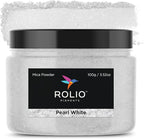 Rolio - Mica Powder - 1 Jar of Pigment for Paint, Dye, Soap Making, Nail Polish, Epoxy Resin, Candle Making, Bath Bombs, Slime - 100G / 3.5 oz (Pearl White)