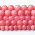 12MM Pink Rhodonite Jade Chalcedony Beads Natural Gemstone Beads Round Loose Beads for Jewelry and Bracelets Making 32 15"