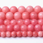 12MM Pink Rhodonite Jade Chalcedony Beads Natural Gemstone Beads Round Loose Beads for Jewelry and Bracelets Making 32 15"
