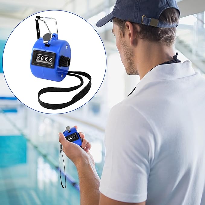 Handheld Mechanical Counter Clicker, 5 Pcs 4-Digital Number Tally Click Counter for School Event Golf Sports Office Stadium