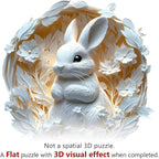 Wooden Puzzles Adults, 3D Paper Rabbit Wooden Puzzles 200 Pieces, Unique Animal Shaped Wood Challenging Jigsaw Puzzles Gifts for Adults, 11.4x11.1in