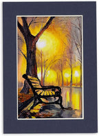 Pack of TEN 8x10 Mats Bevel Cut for 5.5x8.5 Photos - Acid Free Navy Precut Matboards For Pictures, Photos, Framing - 4-ply Thickness