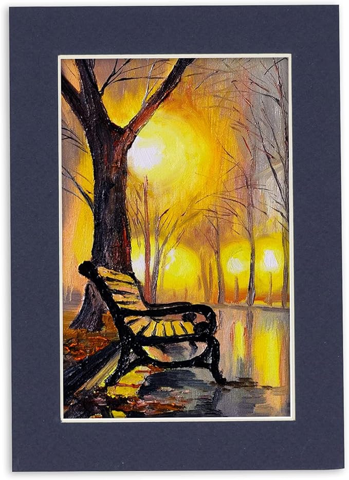 5x7 Mat for 8.5x11 Frame - Precut Mat Board Acid-Free Show Kit with Backing Board, and Clear Bags Navy 5x7 Photo Matte Made to Fit a 8.5x11 Picture Frame Matboard for Framing, Pack of 1 Mat