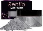 Renfio 100g Mica Powder Pigment Natural Fine Powdered Pigments Pearl Shimmer Epoxy Resin Dye for Painting Soap Making Slime Bath Bombs 3.5 Oz - Grey